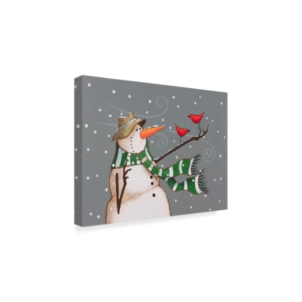 Margaret Wilson 'Snowman Scarf' Canvas Art,14x19